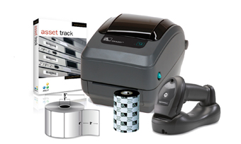 IN A BOX, ASSET TRACKING SYSTEM, HIGH VOLUME, ZEBRA GK420T PRINTER, ZEBRA LI4278 BARCODE SCANNER, JOLLY ASSET TRACK PREMIER SOFTWARE