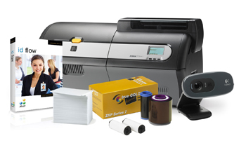 IN A BOX, ID BADGE PRINTING, MID VOLUME, ZEBRA ZXP SERIES 7, LOGITECH WEBCAM, JOLLY ID FLOW SOFTARE