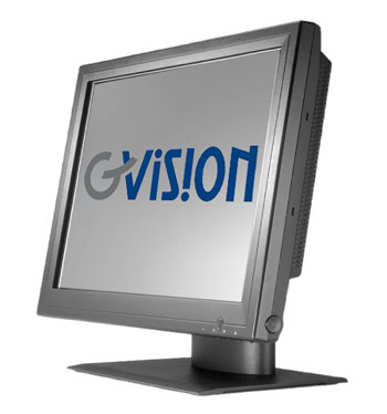 GVISION, P17BH, MONITOR, 17''LCD MONITOR, NON-TOUCH SCREEN, 1280 X 1024, BLACK, 15 PIN ANALOG, ALUMINUM BASE